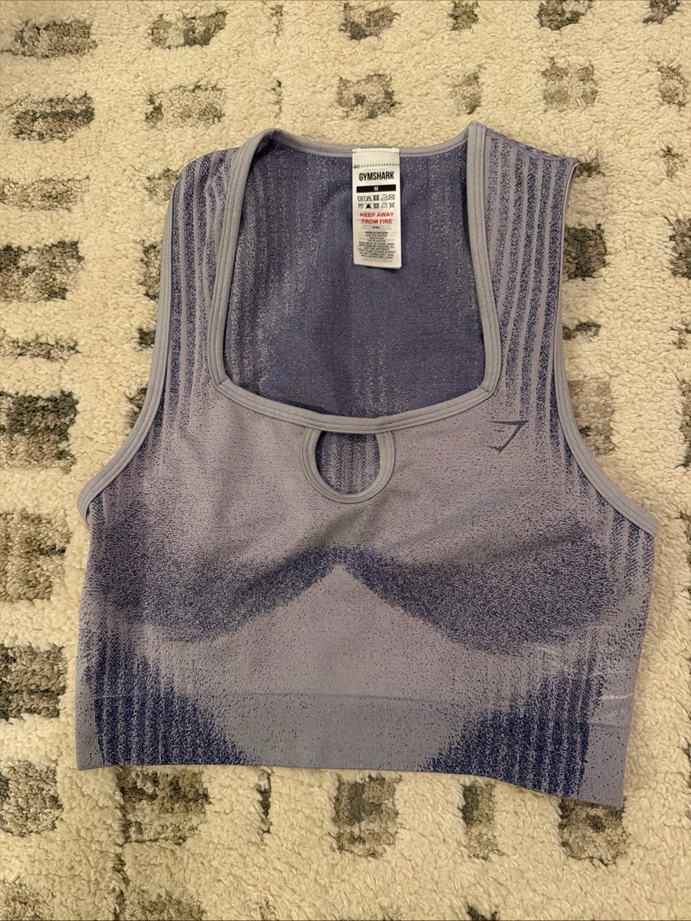 Gymshark Diffuse Seamless Cropped Tank Top - Fresh Lilac Purple - Size M